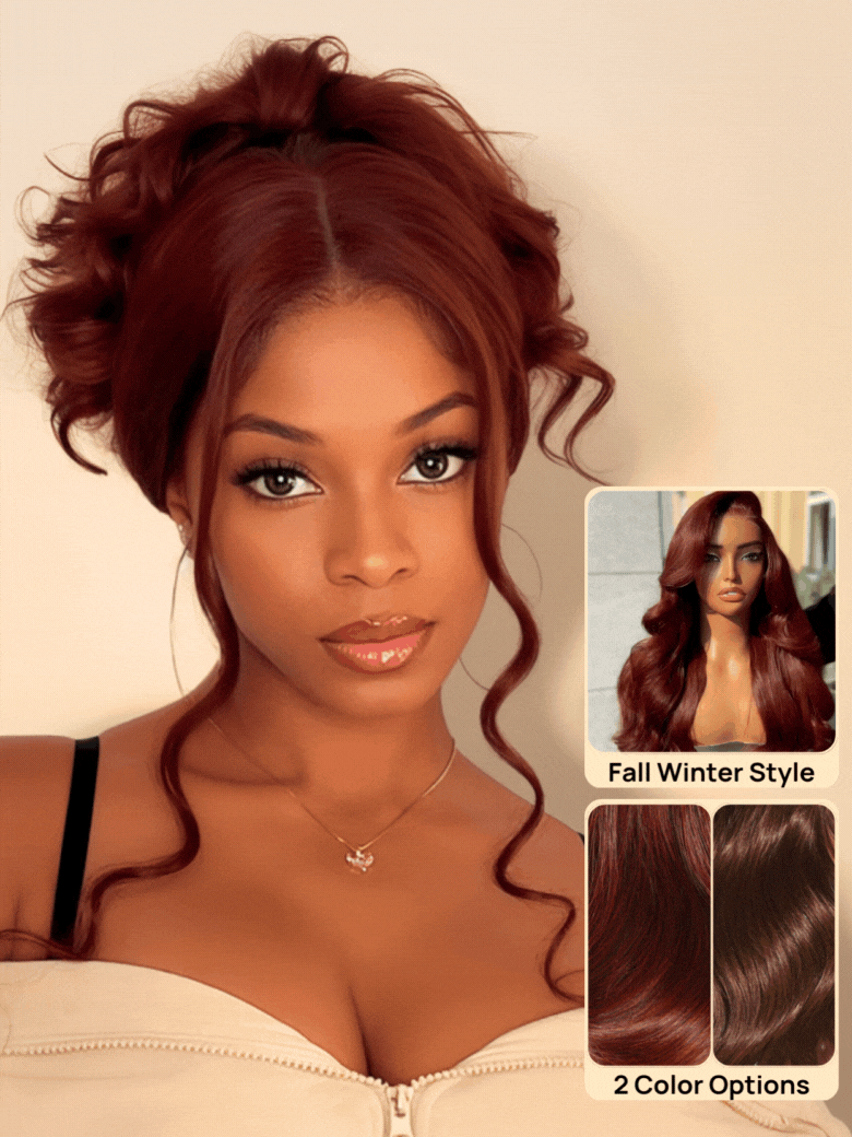 Nadula 7x5 Reddish Brown Body Wave Wig Pre Bleached Invisible