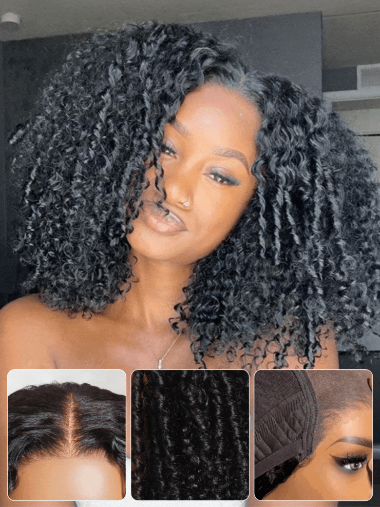 Nadula 7x5 Long Curly Wig with Defined Coils 3C–4A Curls Lace Closure Wig Afro-Inspired Curls Put On And Go Human Hair Wigs