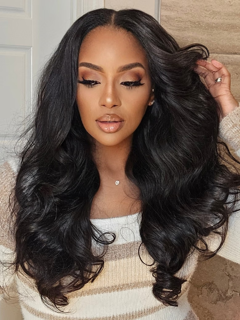 Nadula Beginner Friendly Body Wave V Part 200% Density No Leave Out Upgrade U Part Human Hair Wigs