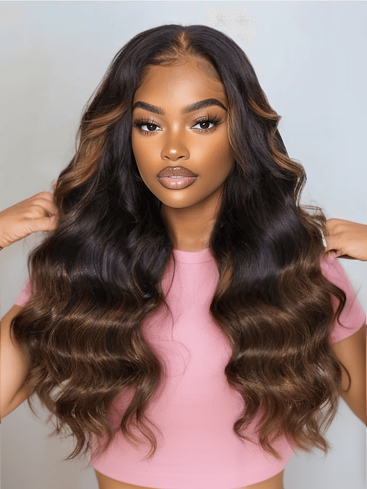 Nadula 70% Off 7x5 Lace Closure Chestnut Brown Ombre Colored Loose Body Wave Wig And Yaki Straight Hair Wigs