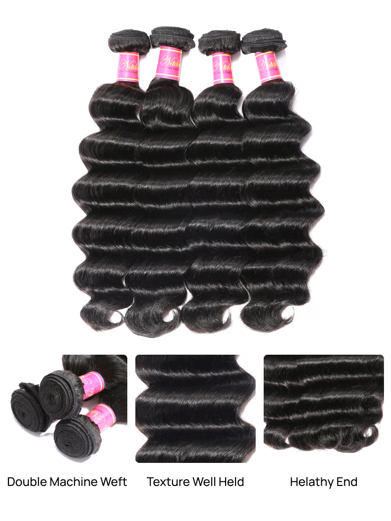 Nadula Brazilian Hair Loose Deep Virgin Hair 3 Bundles Soft Human Hair
