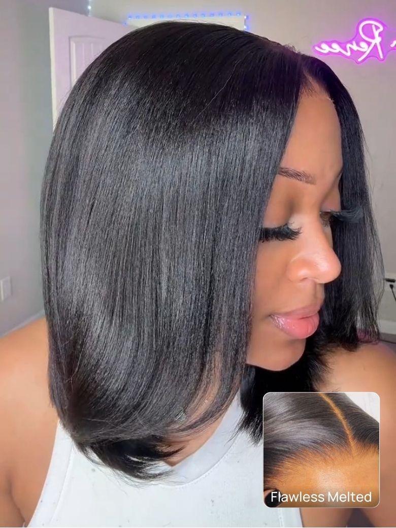 Nadula 13x4 Pre everything Lace Frontal Light Yaki Bob Put on and Go Wig For Summer