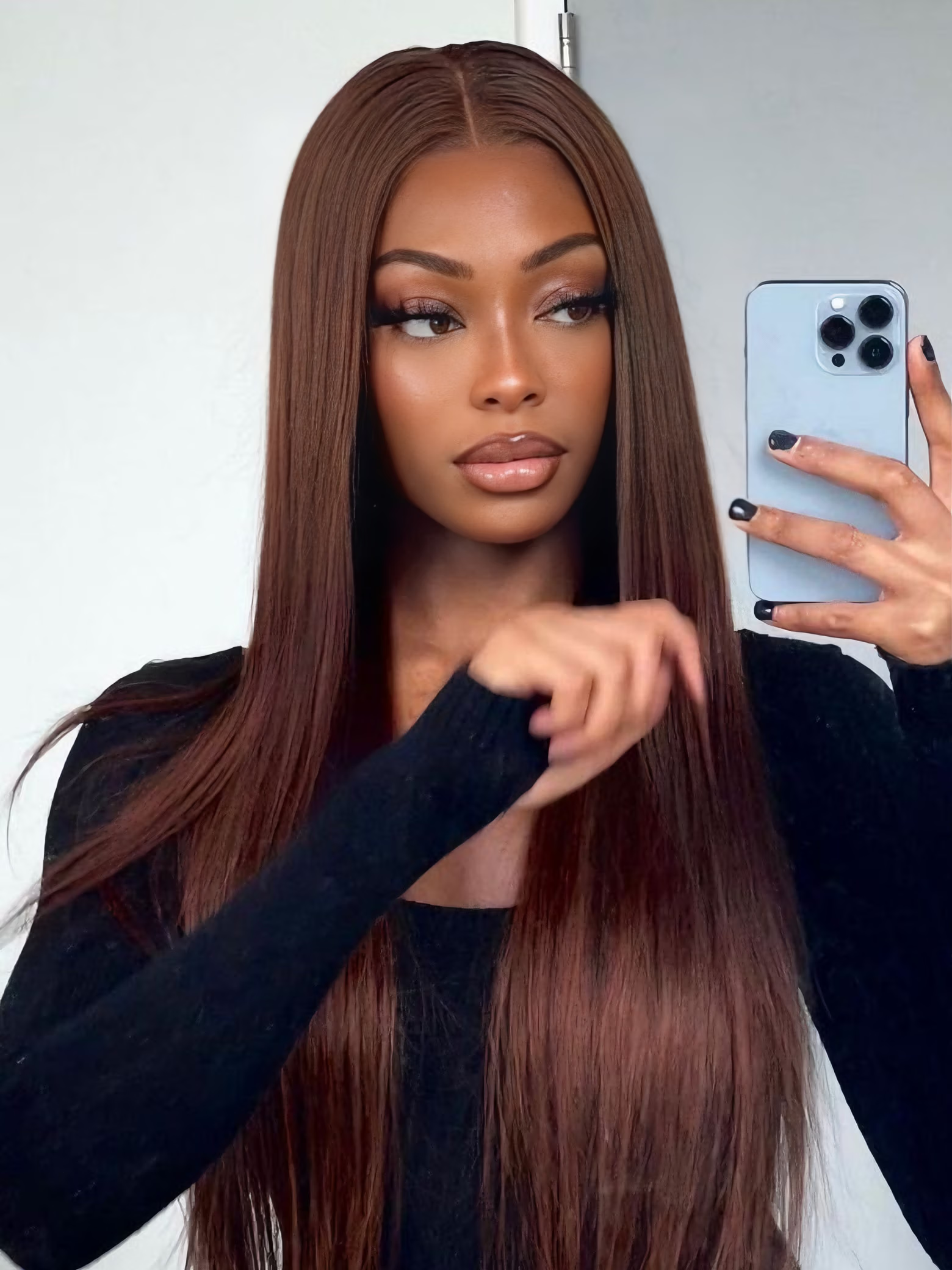 $100OFF| Nadula 4x4 Pre-Cut Lace Rich Chocolate Brown Yaki Straight Wig Put On and Go Glueless Human Hair Wig with Drawstring