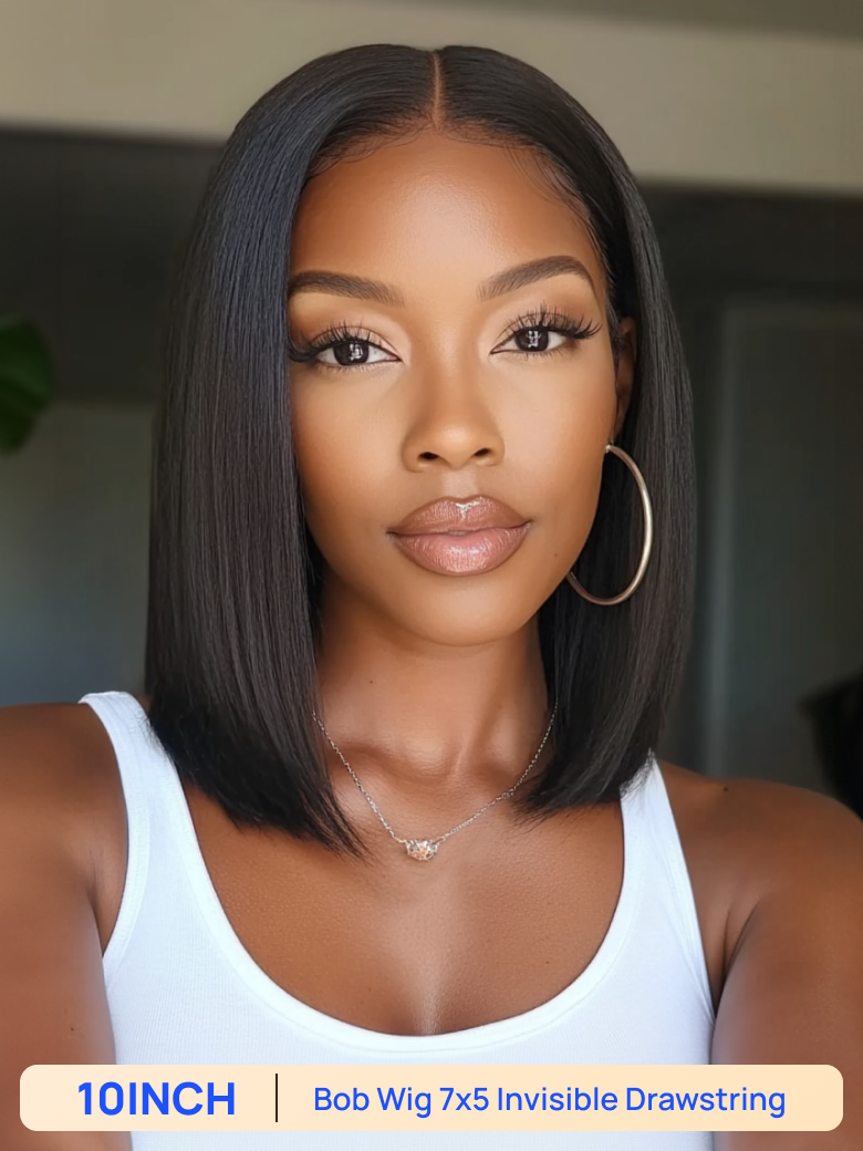 BOGO Free | 10 inch 7*5 Bye Bye Knots Drawstring Bob wig