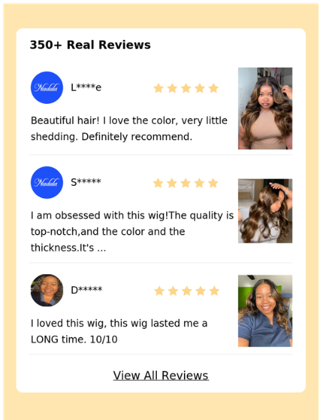 Customers' Reviews Of Balayage Highlight Body Wave Glueless Wig
