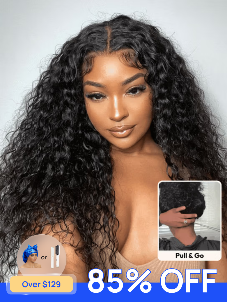 Nadula Flash Sale Water Wave Wig 7x5 Byebye Knots Lace Closure Glueless Human Hair Wigs