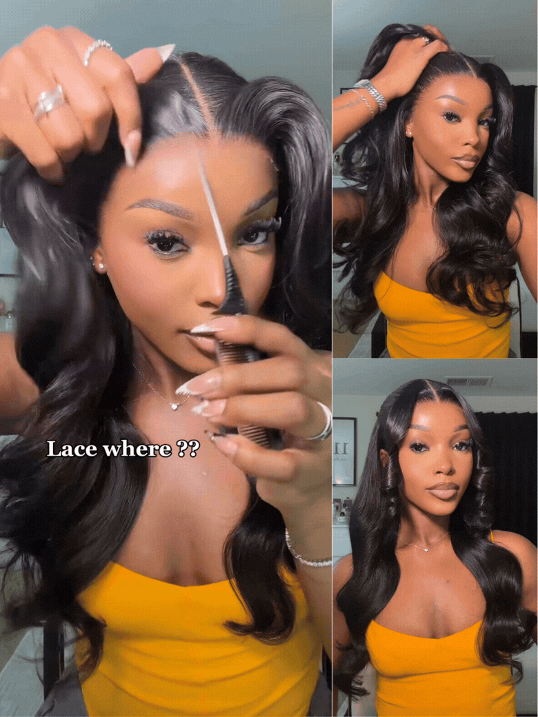 Nadula 7x5 and 13x4 Transparent HD Lace Frontal Wig 3D Body Wave No Slip Lace Front Human Hair Wigs with Invisi Drawstring