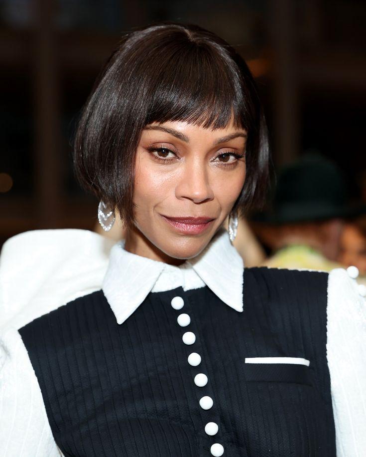 Zoe Saldana Bob with Bangs