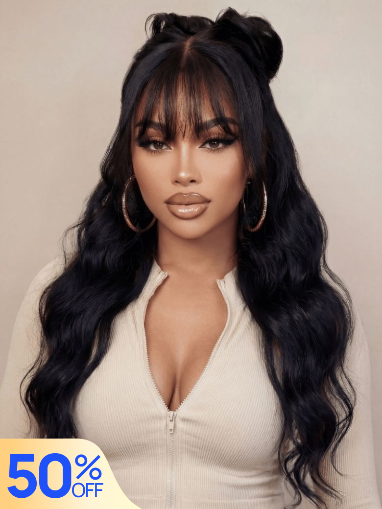50% OFF | Nadula Flash Sale Yaki Straight Hair Wig with Bang Glueless Human Hair Wig Beginner Friendly