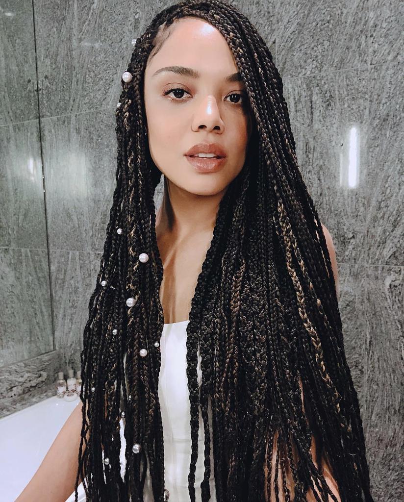 Tessa Thompson braid hairstyle