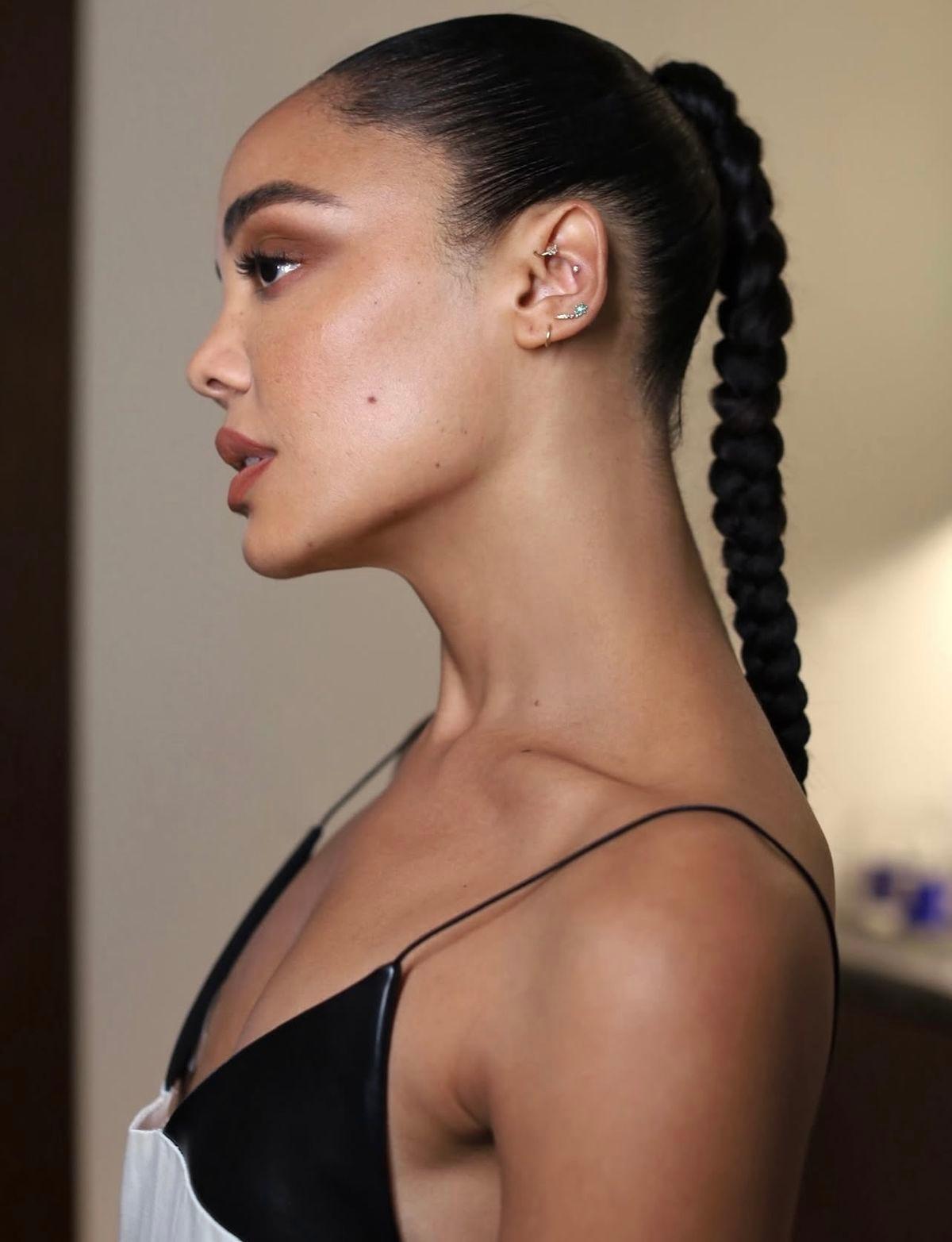 Tessa Thompson high ponytail