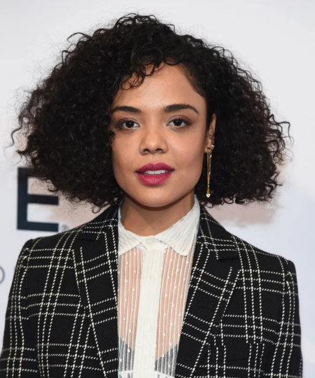 Tessa Thompson curly bob