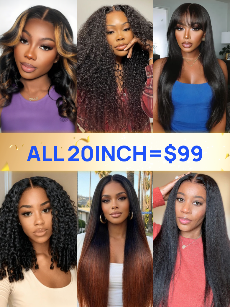 All 20inch Wigs = $99 | Nadula Flash Sale Glueless Human Hair Wigs Put On And Go Wig Limited Stock