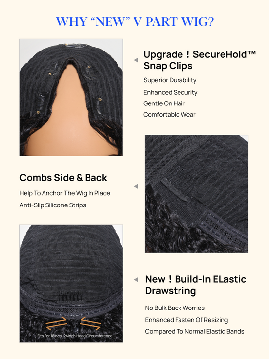 Glueless V Part Wig