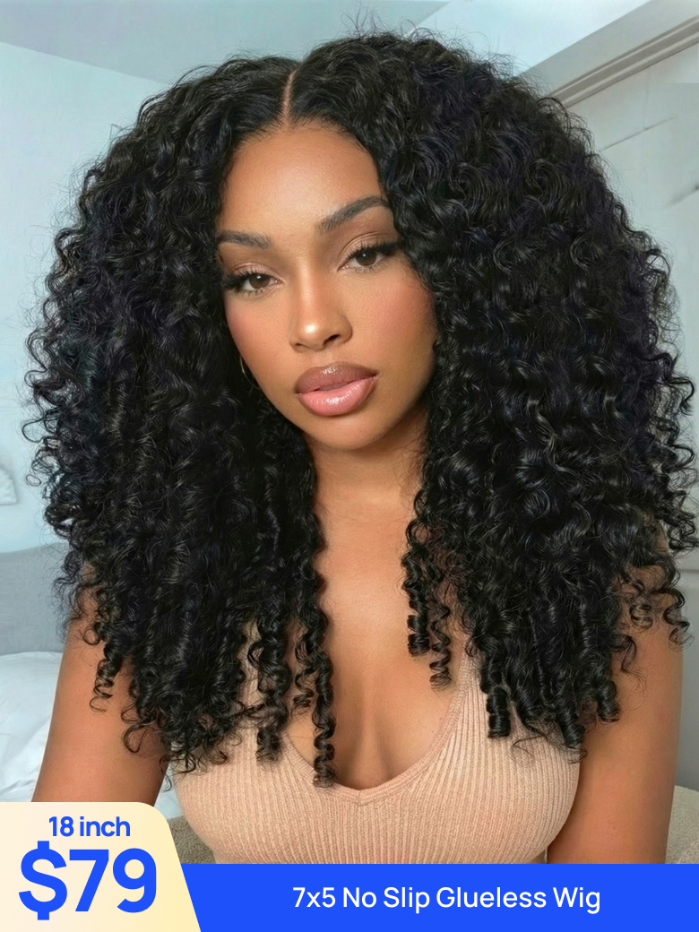 All 18"=$79 | Nadula Flash Sale Hot Selling 7x5 Np Silp Wigs Natural Hairline Put On And Go Human Hair Wigs