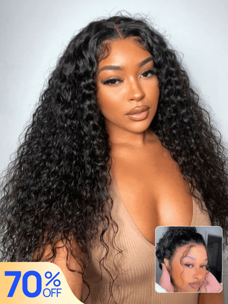 Nadula Flash Sale Water Wave Wig 7x5 &13*6 Byebye Knots Lace Glueless Human Hair Wigs Put On And Go