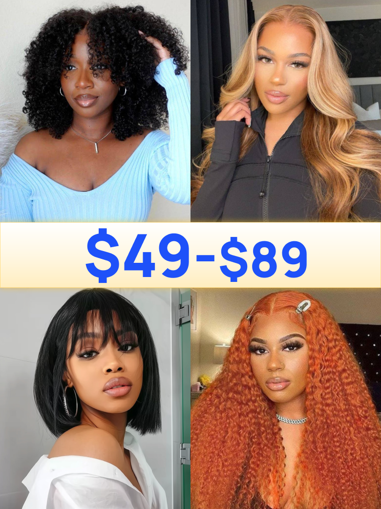 $49-$99 | Nadula Flash Sale Byebye Knots Pre-Cut Pre-Bleached Invisible Lace Put On And Go Wigs Friday Crazy Sale