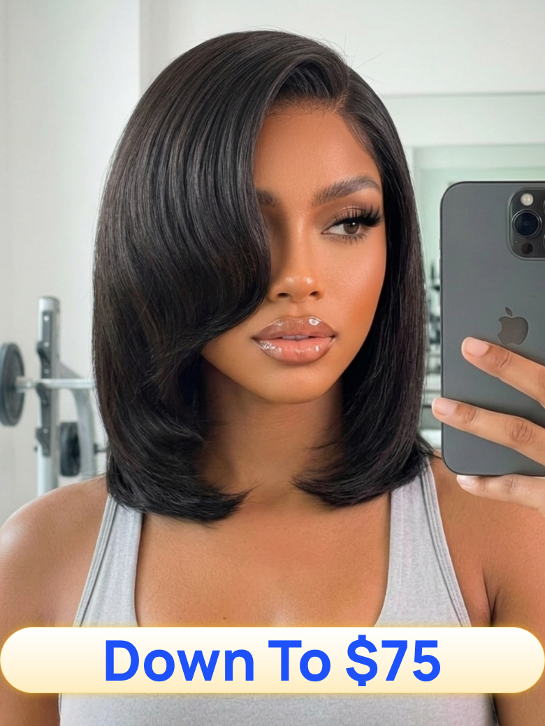 Nadula Flash Sale Bye Bye Knots Yaki Straight Bob With Pre Styled Put On and Go Wig Drawstring On Sale