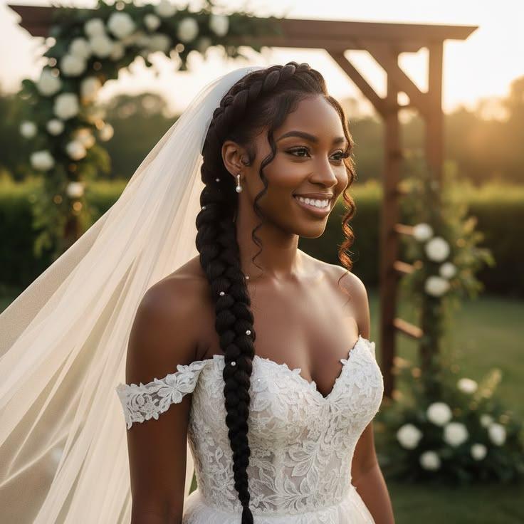 Braided Crown with Loose Strands