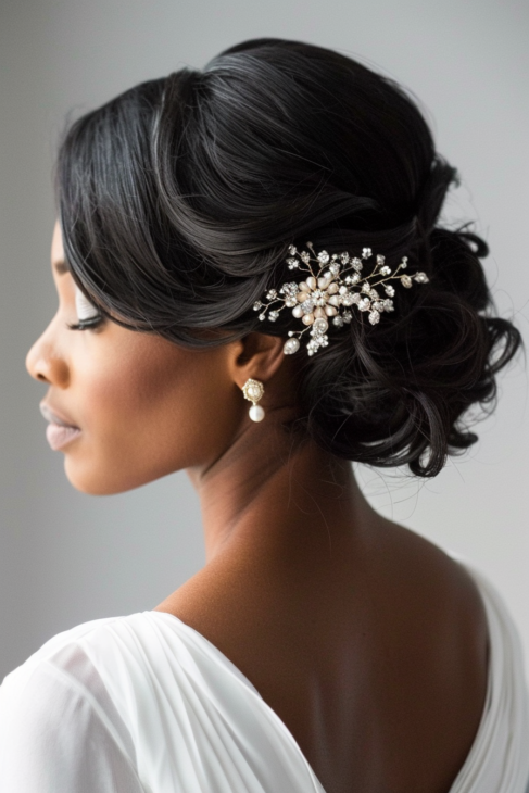 Floral Accessorised Loose Bun