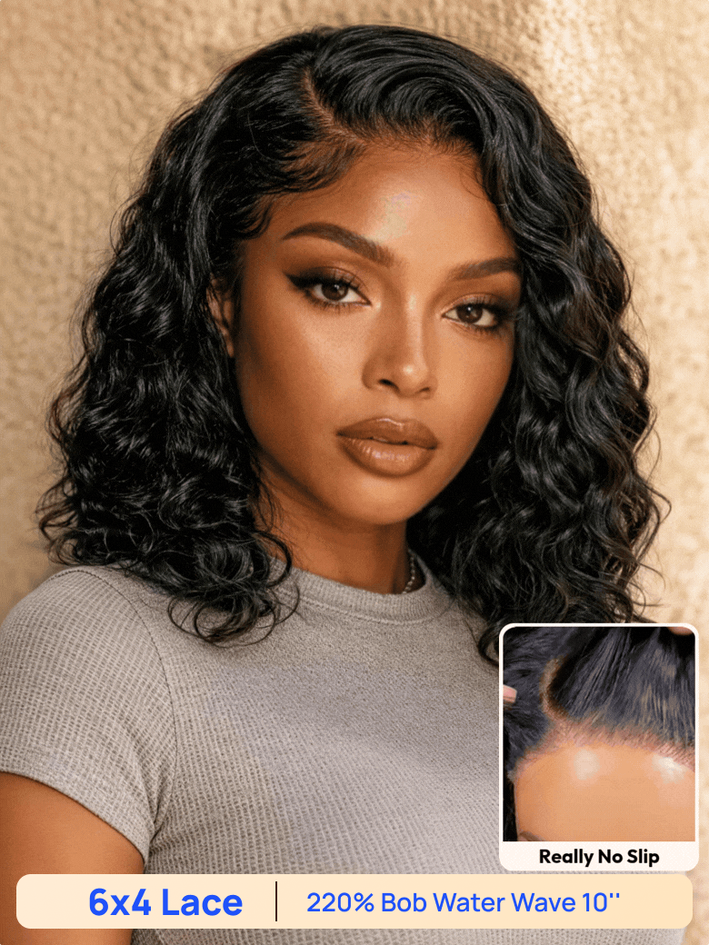 BOGO Free | Nadula 6x4 Lace 220% bob water wave 10inch