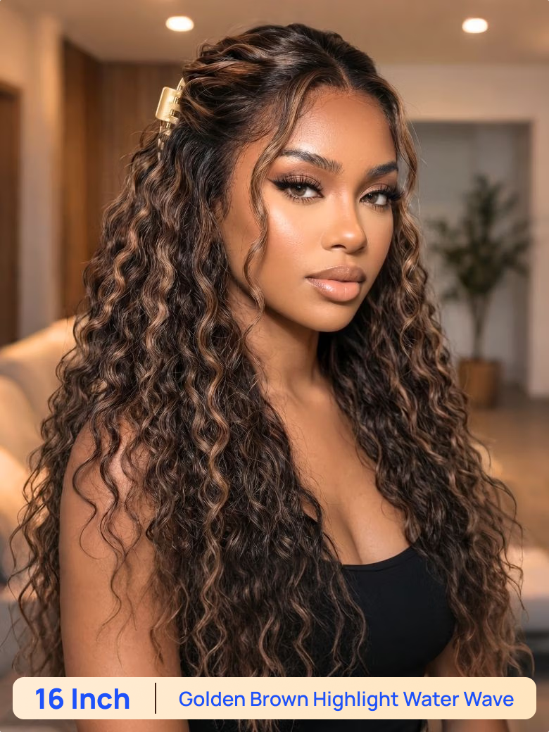 BOGO Free | Nadula 16inch Golden Brown Highlight Water Wave