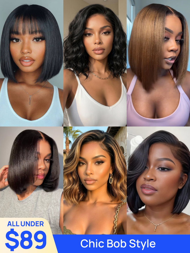 Bob Wigs Collections| Nadula Flash Sale Glueless Human Hair Wigs Put On And Go Wig
