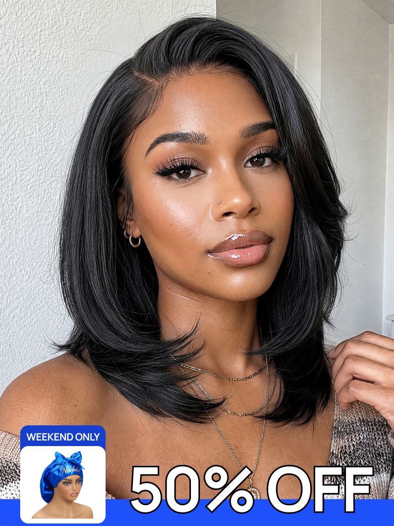 50% OFF + FREE GIFTS | Nadula Flash Sale 7x5 Yaki Bob And Yaki Straight Wigs Put On and Go Human Hair Wig 150%-180% Density