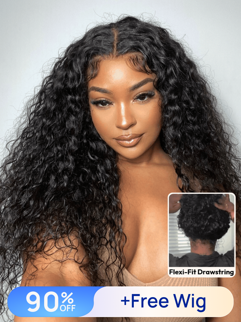 80%OFF | Water Wave Wig 7x5 Byebye Knots Lace Closure Glueless Human Hair Wigs Put On And Go