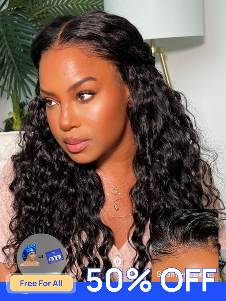 80%OFF | Water Wave Wig 7x5 Byebye Knots Lace Closure Glueless Human Hair Wigs Put On And Go