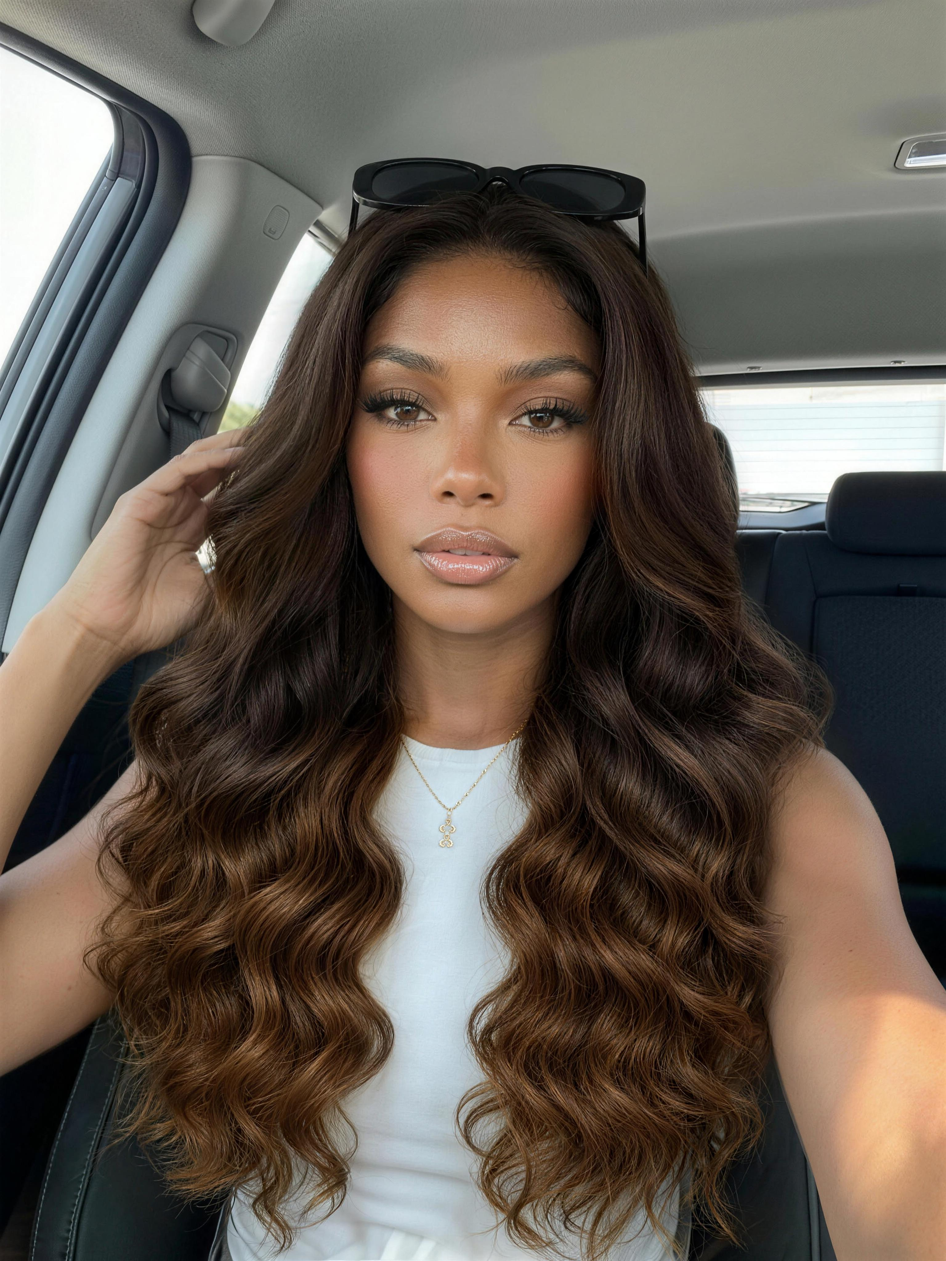 Nadula 13x4 Espresso Brown to Caramel Balayage Body Wave Wig Soft Ombre Highlight Human Hair Wig