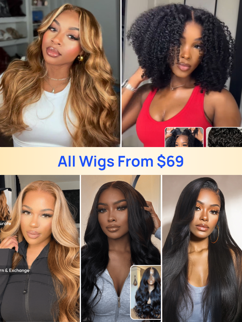 From $69 | Nadula Flash Sale 20" - 26" Collections 13x4 Lace Front Human Hair Wigs Put On And Go Wig Limited Stock