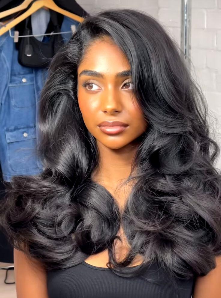 Body Wave Wig With Side Swept Bangs