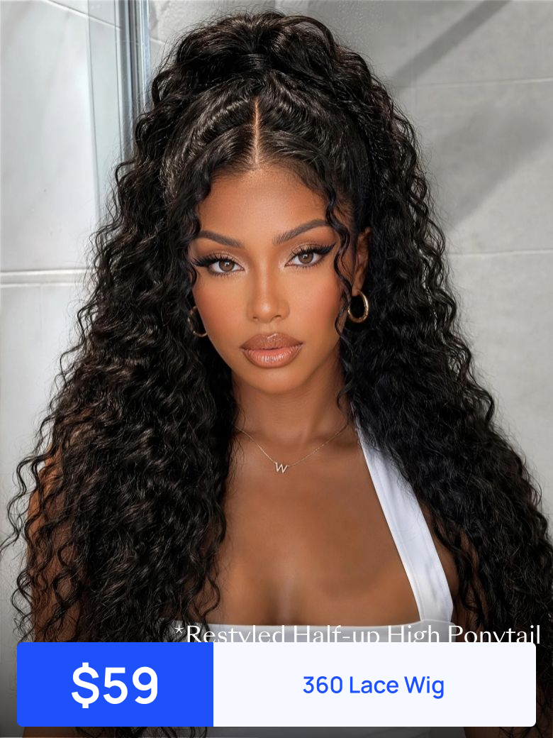 $59 Flash Sale| Nadula Water Wave 360 Lace Frontal Wig Pre-everything Transparent Lace Front Human Hair Wigs with Invisi Drawstring