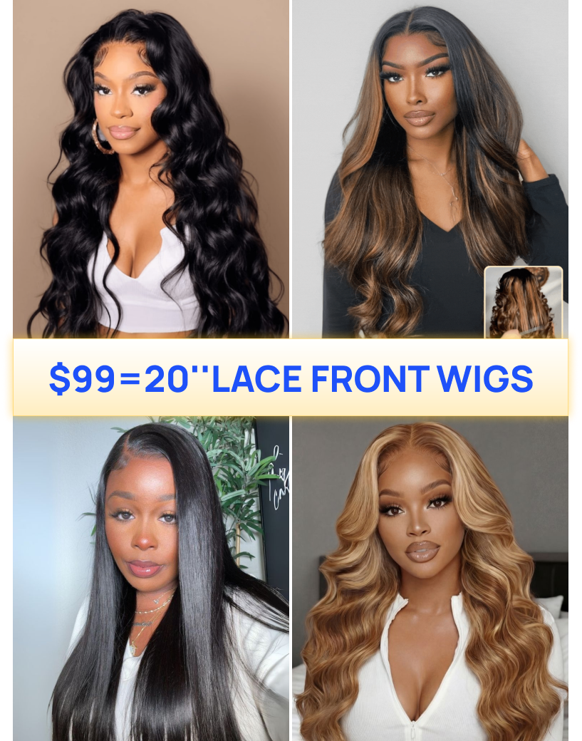 All 20" Frontal Wigs $99| Nadula Flash Sale Glueless Human Hair Wigs Put On And Go Wig Limited Stock