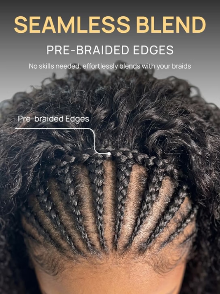 pre-braided edge half wig