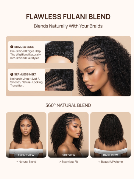 fulani braid blend half wig
