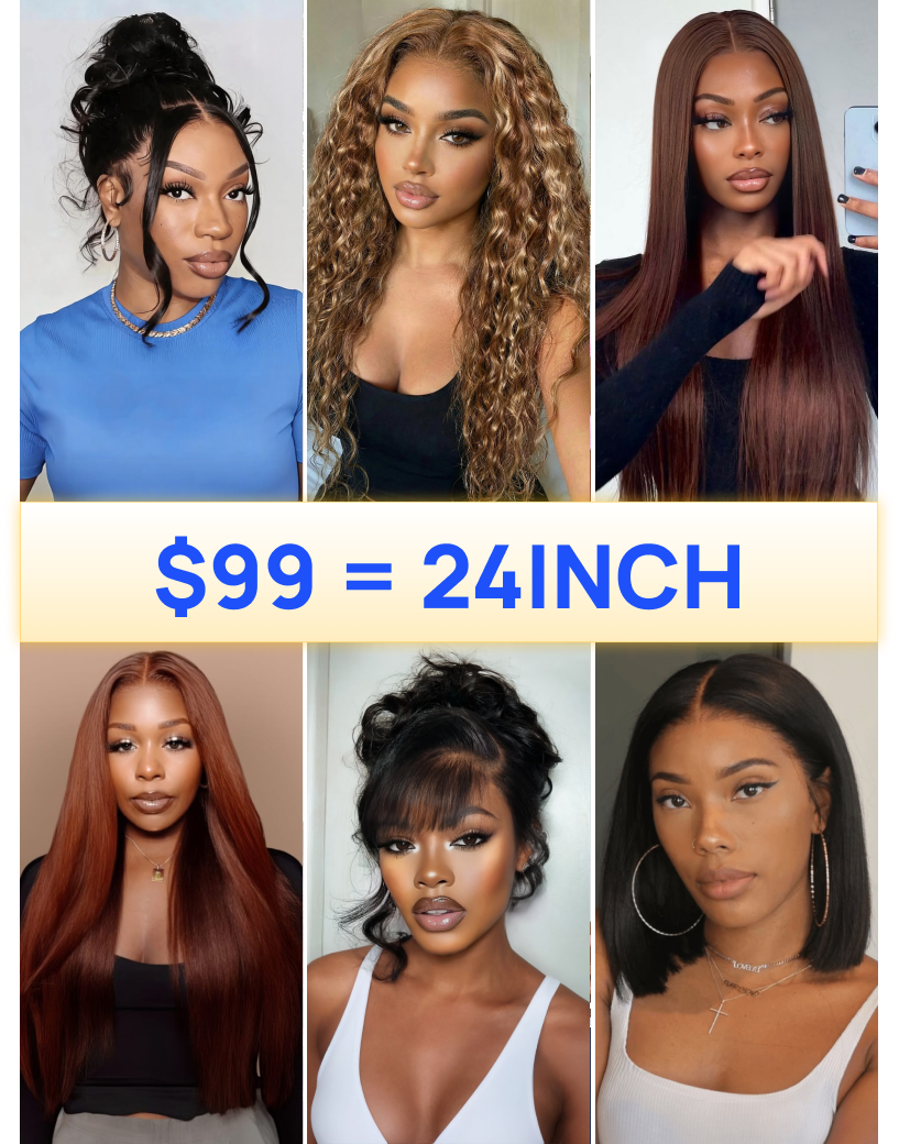 $99=24 Inch Wigs | Nadula Flash Sale 13x4 / 7x5 Bye Bye Knots Human Hair Wigs Put On And Go Wig Limited Stock