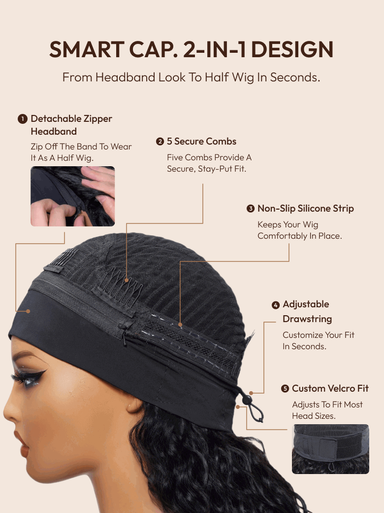 2-in-1 Headband Wig