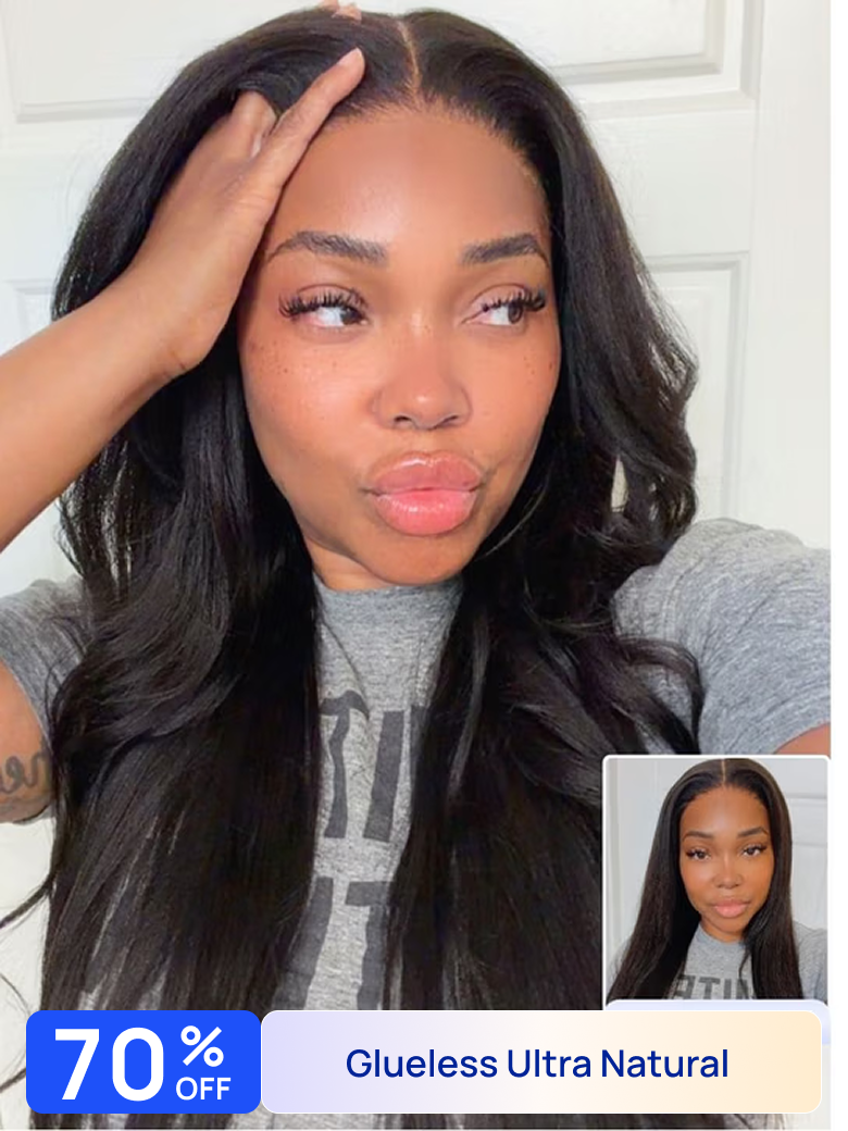 70% OFF | Nadula Flash Sale Bye Bye Knots Yaki Straight With Pre Styled Put On and Go Wig With Drawstring On Sale