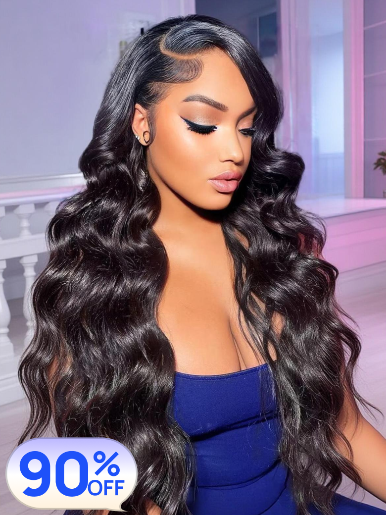 90%OFF |Nadula 360 Lace Frontal Wig with Invisi Drawstring Pre-everything Body Wave Transparent Lace Put on and Go Human Hair Wigs