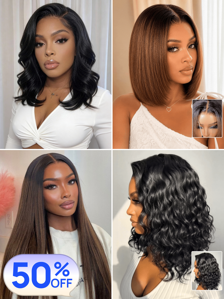 All Wigs 50% OFF | Nadula Flash Sale 7x5 Bye Bye Knots Put On and Go Glueless Lace Wigs