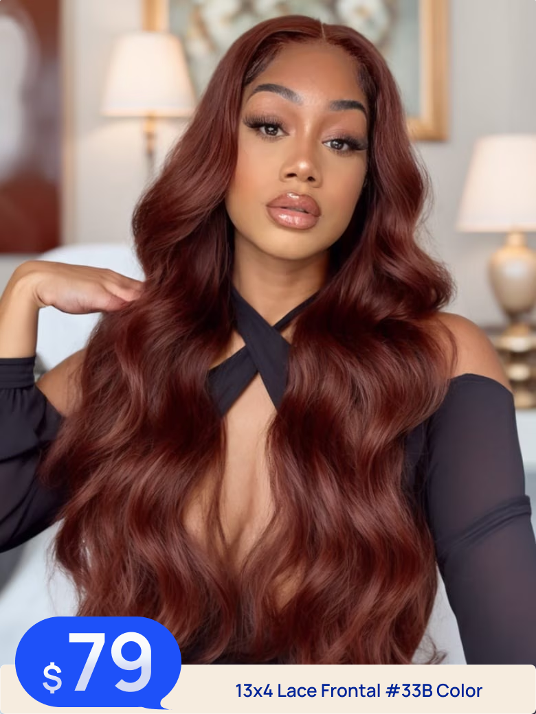 $79 - $99 | Nadula Flash Sale Reddish Brown Body Wave And Kinky Straight 13x4 Lace Frontal Huaman Hair Wigs Put On And Go