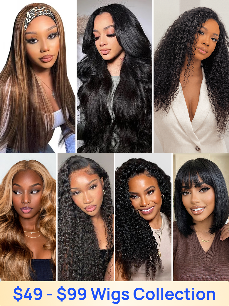 All Glueless Wigs $49 - $99 | Nadula Flash Sale 10inch - 24inch Put On And Go Glueless Human Hair Wigs