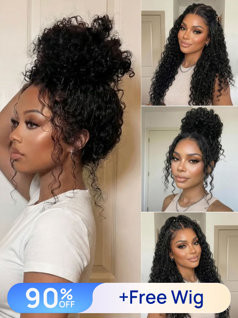 Flash Sale | Nadula Water Wave and Body Wave 360 Lace Frontal Wig Pre-everything Transparent Lace Front Human Hair Wigs with Invisi Drawstring