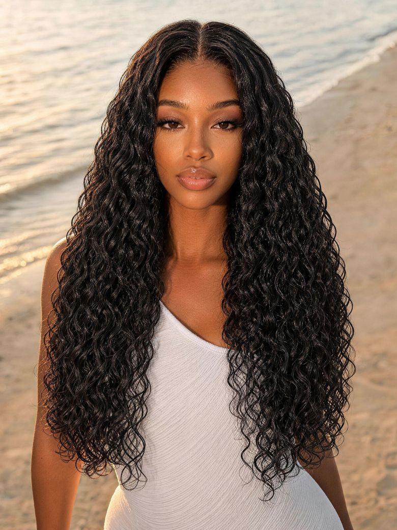 Nadula 7x5 No Slip Wig Braid-Out Wave Curl Fluffy Natural Volum Curly Human Hair Wig with Drawstring
