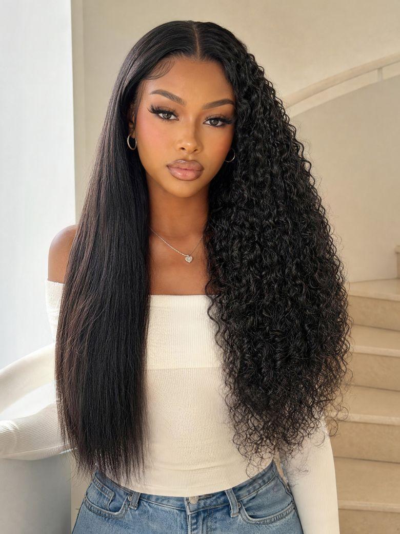 Nadula ScalpLook™ V Part Wet & Curly 2 in 1 Straight to Curly Dream Curl Glueless Human Hair Wigs