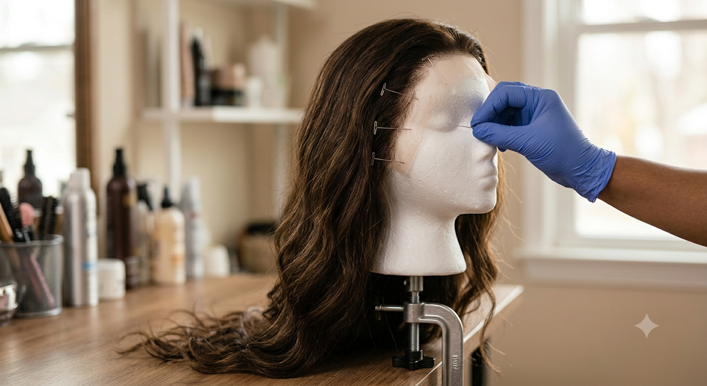 Secure the Wig to the Stand