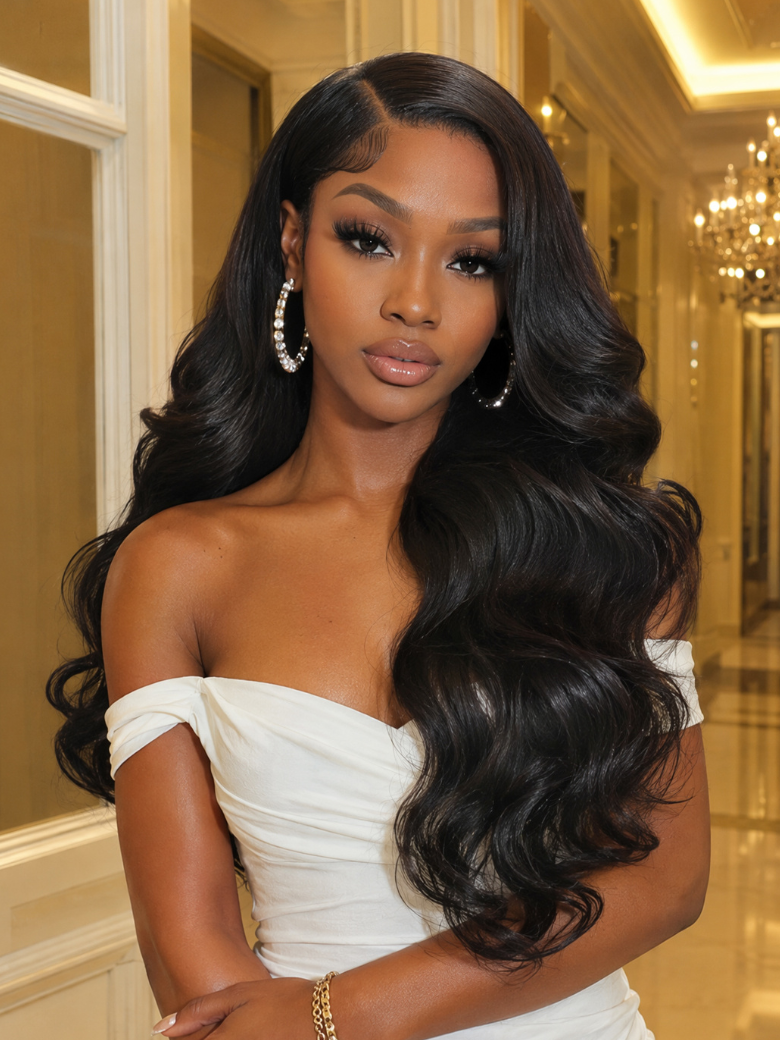 Nadula V Part Wig Blowout Wave with Face-Framing Layers And Side-Swept Bangs Fluffy Volume Wave Wig with Invisi Strap Glueless Wig