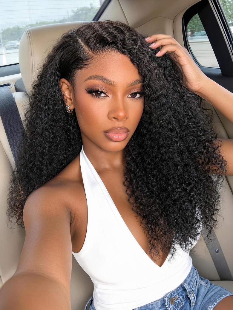 Nadula V Part Wig Natural Curl Blend Fluffy Curly Texture Wig with Invisi Strap No Leave Out